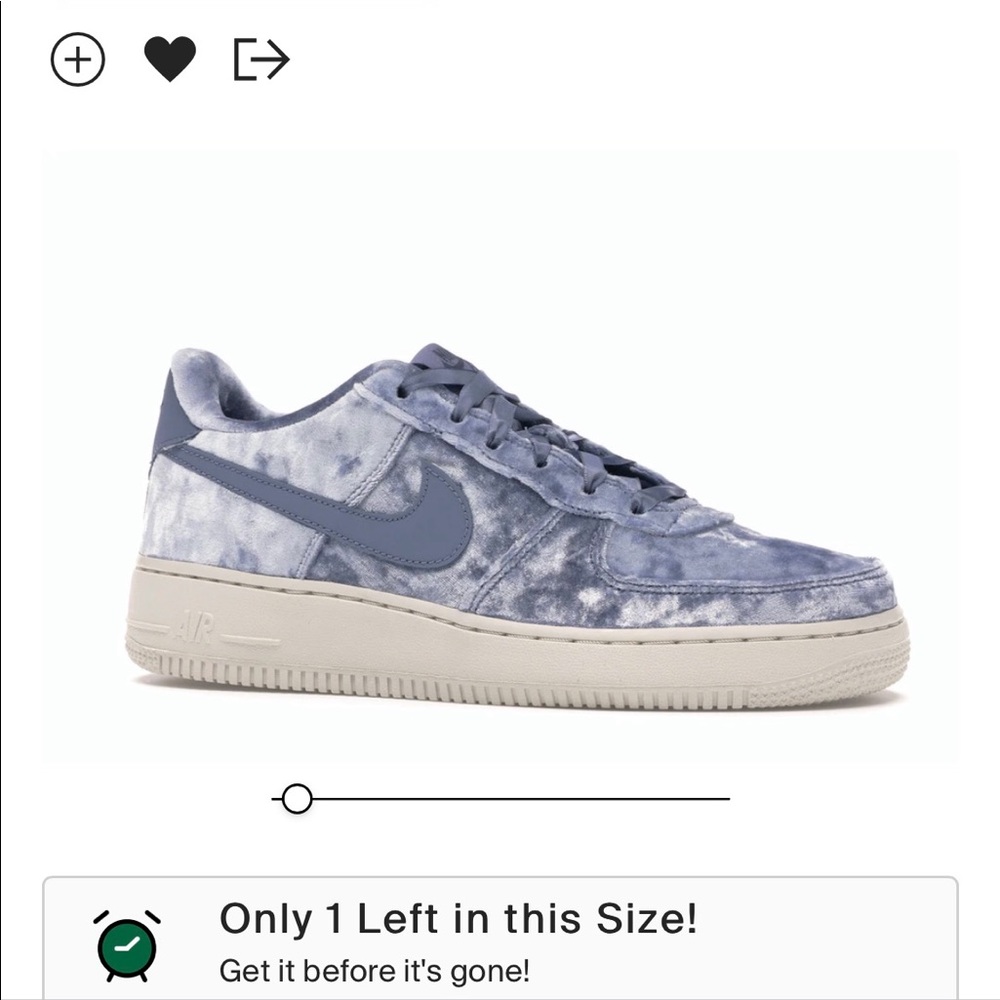 Nike Air Force 1 velvet baby blue